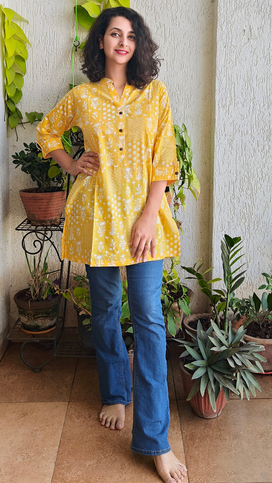 Pure cotton short kurti/top A-line