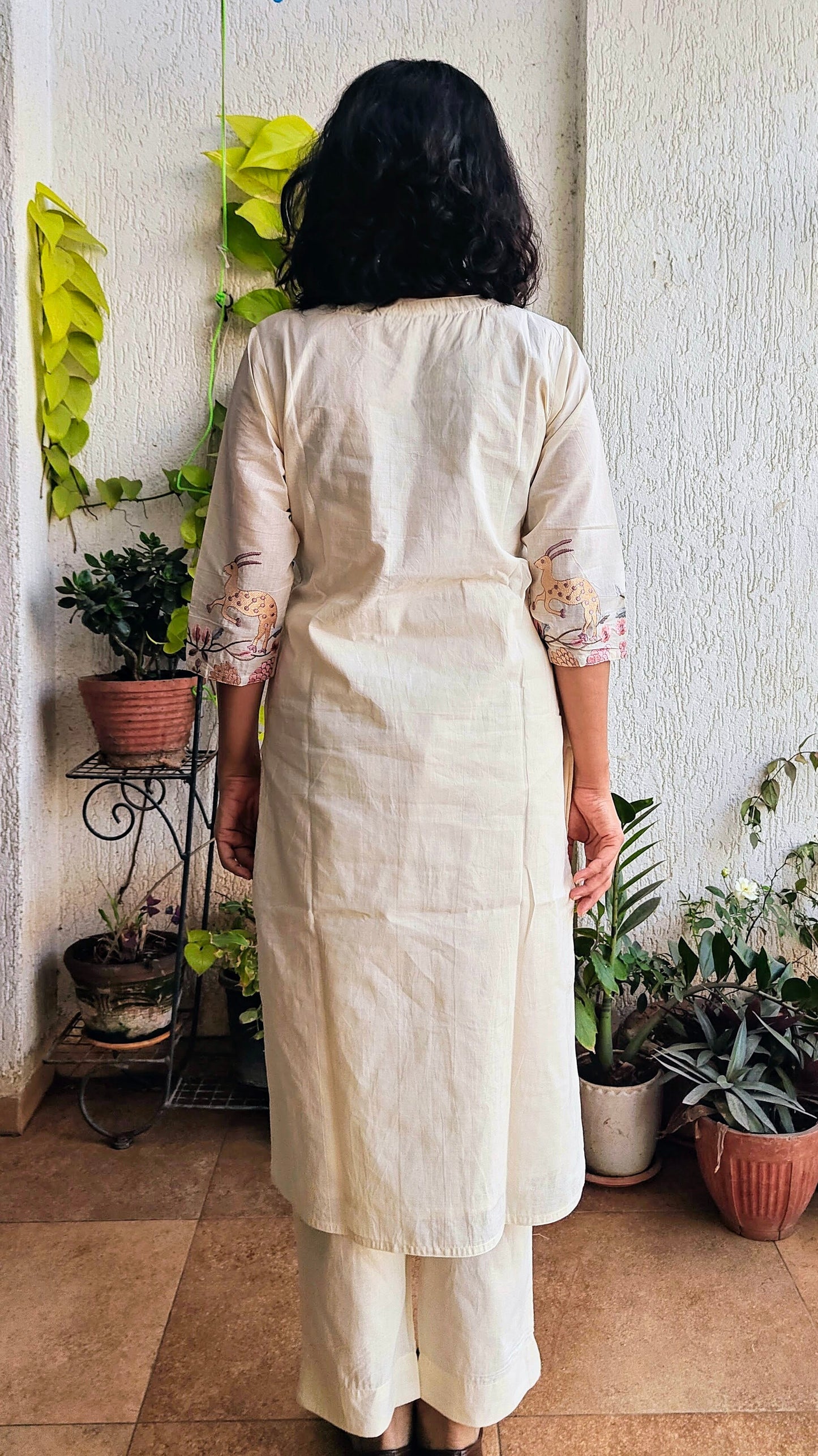 Cotton silk embroidered coord set