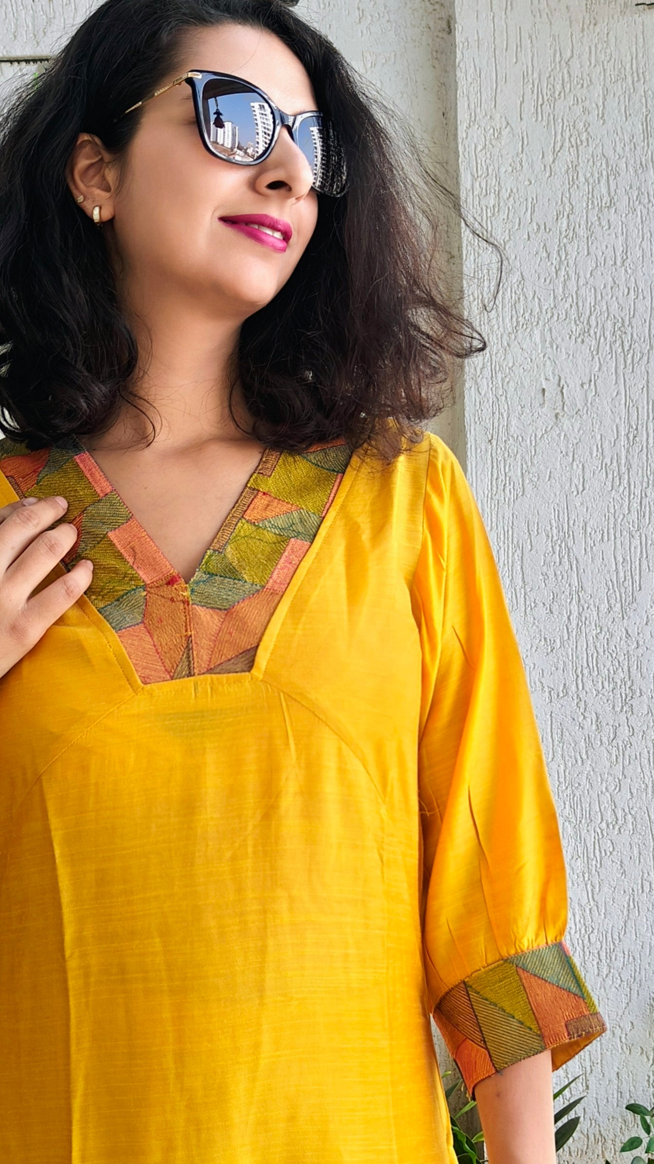 Sunshine yellow straight kurta set