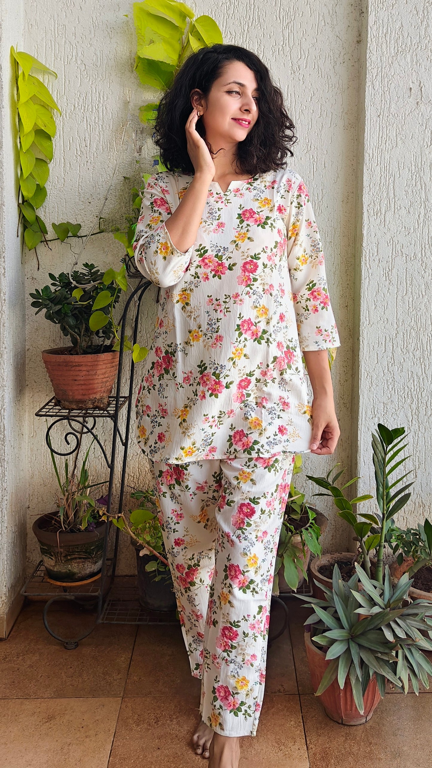 Pure cotton floral Co-ord set